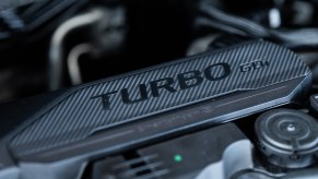 Turbo charge, capable of turbo lag, logo.