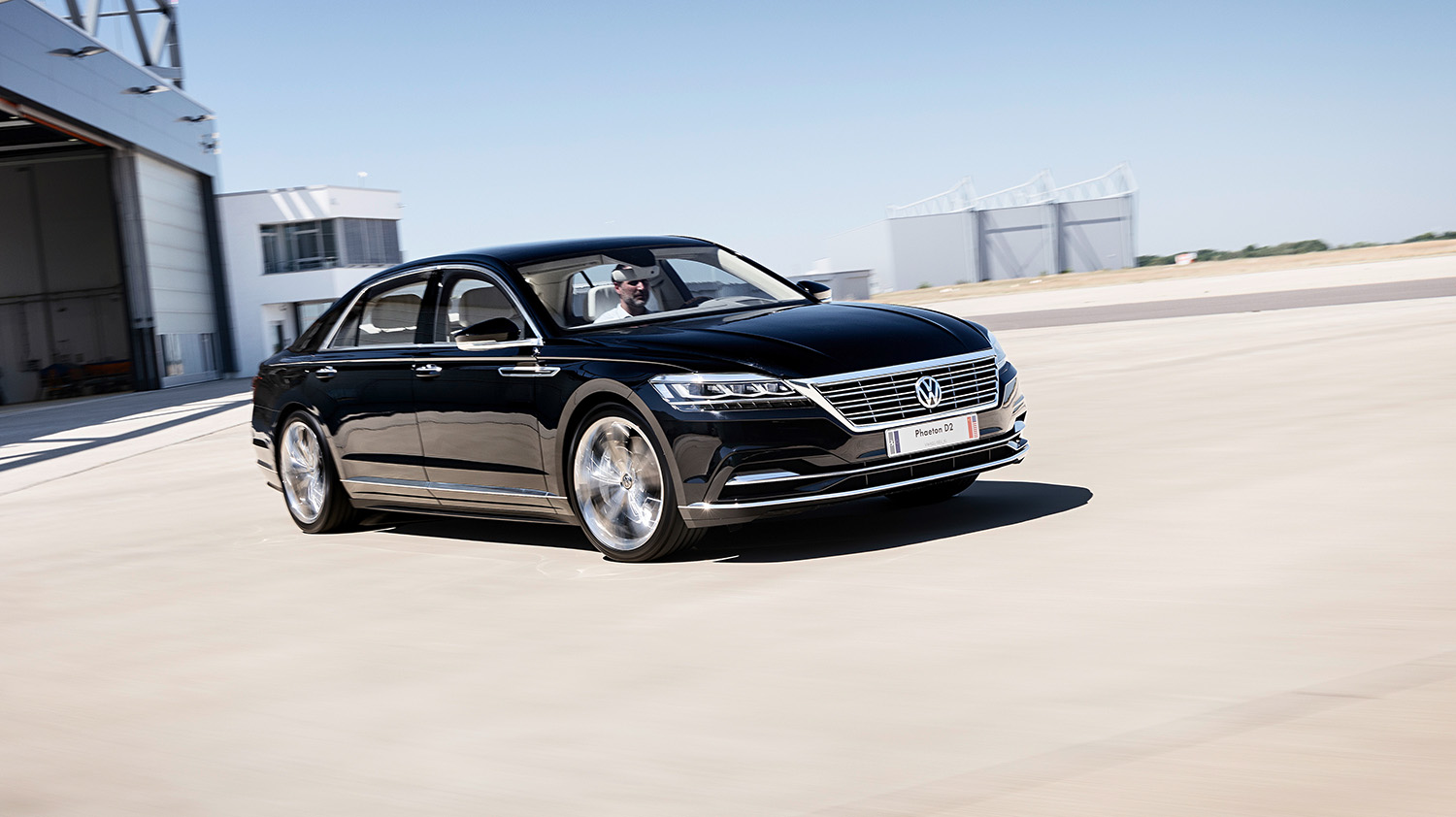 Volkswagen Phaeton prototype driving at airport could have been 2023 model