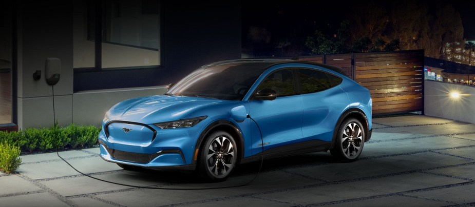 The 2022 Ford Mustang Mach-E charging 