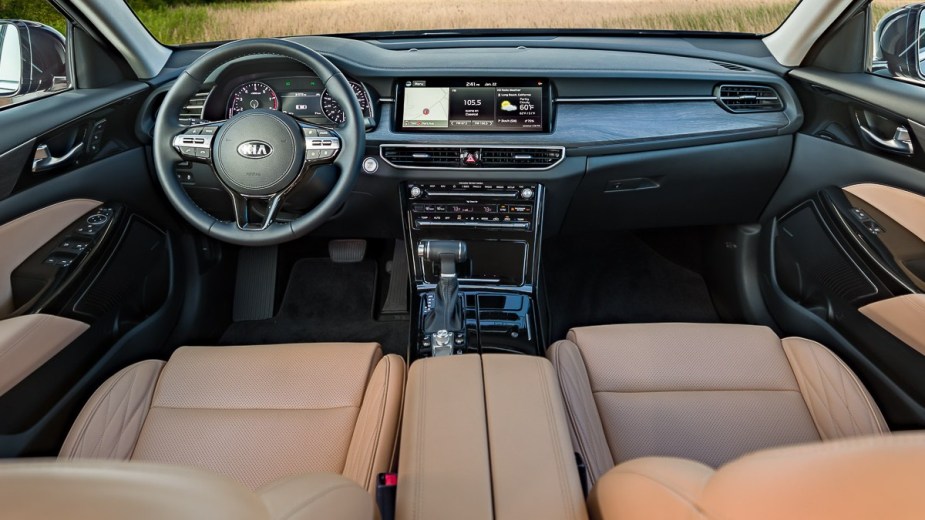 the luxurious and refined interior of a 2020 kia cadenza, a great used sedan drivers will love