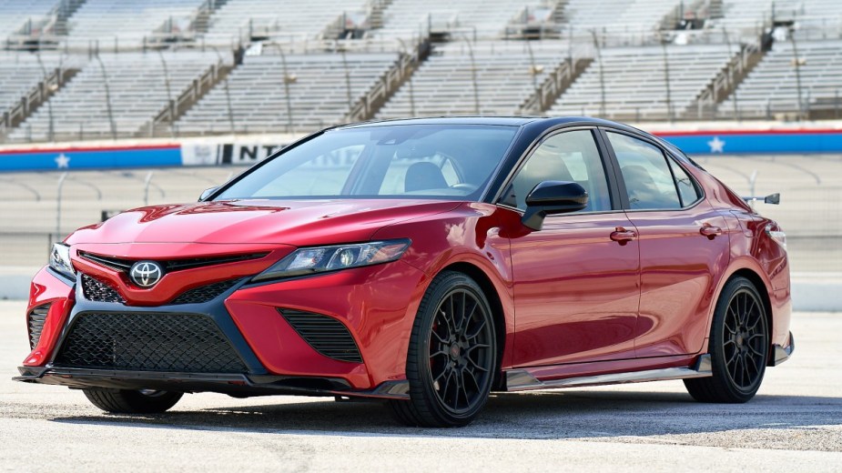 a red 2020 toyota camry trd, the fastest toyota camry thanks to 301 horsepower