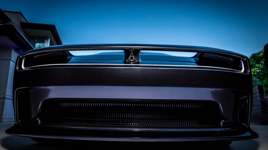 The open front 'R-Wing' aero element of the new Dodge Charger Daytona SRT concept EV.