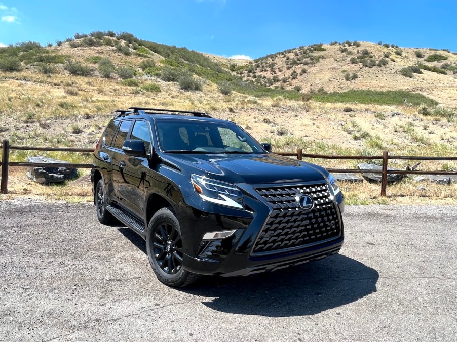 The 2022 Lexus GX 460 parked near a mountain.