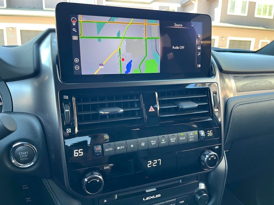 The new 10.3-inch infotainment touchscreen in the Lexus GX 460.