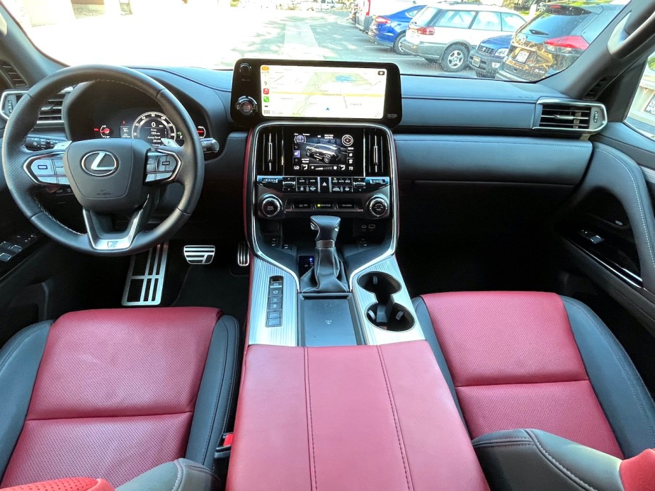 The front seat view of the 2022 Lexus LX 600.