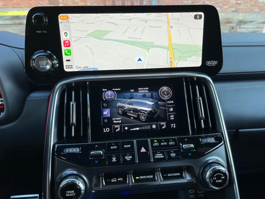 The 12.3-inch infotainment display on the 2022 Lexus LX 600.