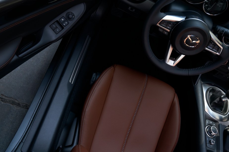A view of the driver's seat in the 2022 Mazda MX-5 Miata.