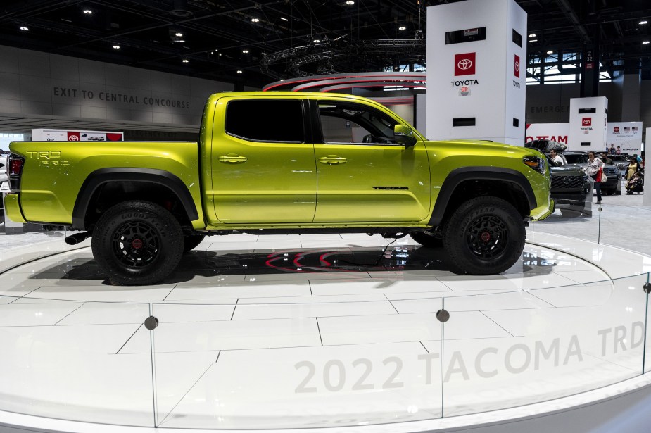 2022 Toyota Tacoma in lime green. 