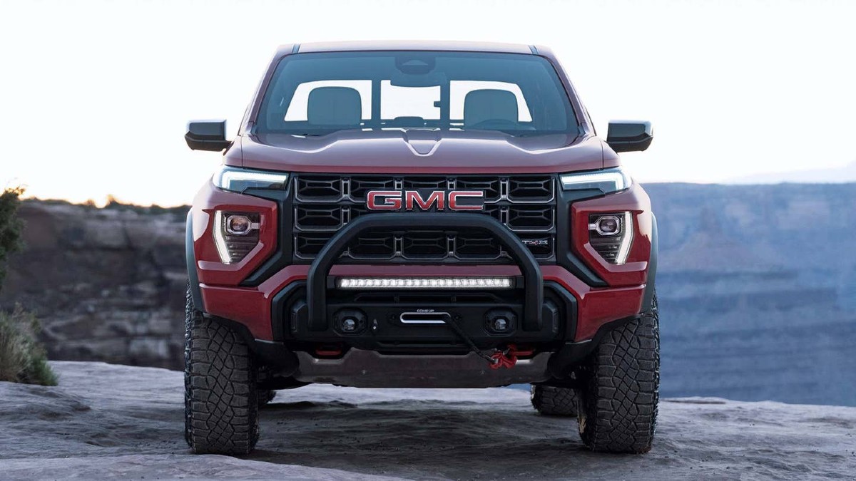 Red 2023 GMC Canyon AT4X Edition 1 posed