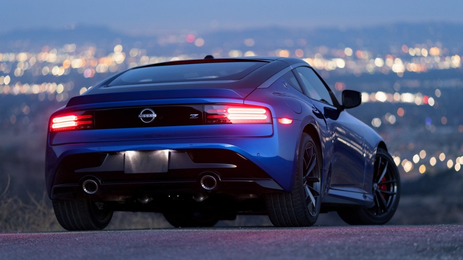 The Nissan Z, like the BMW 230i, is faster than the Ford Mustang EcoBoost.