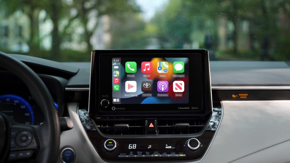 the new eight inch infotainment display on the 2023 toyota corolla
