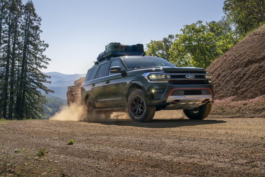 2022 Ford Expedition Timberline off-road full-size SUV driving in the dirt. Is it worth owning?