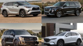 Alternatives to the 2022 Toyota Highlander are pictured here from Hyundai, Kia, and Mazda