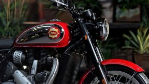 Red and chrome BSA Gold Star