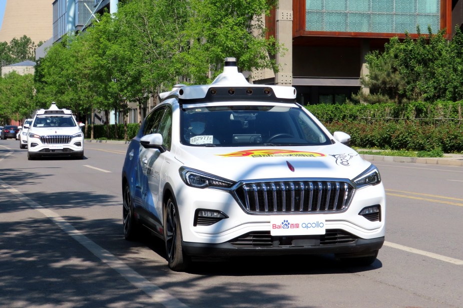 A Baidu Apollo self-driving taxi is already in several Chinese cities.