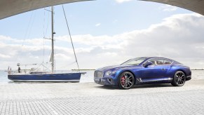 a blue bentley continental gt is one of the finest british cars available