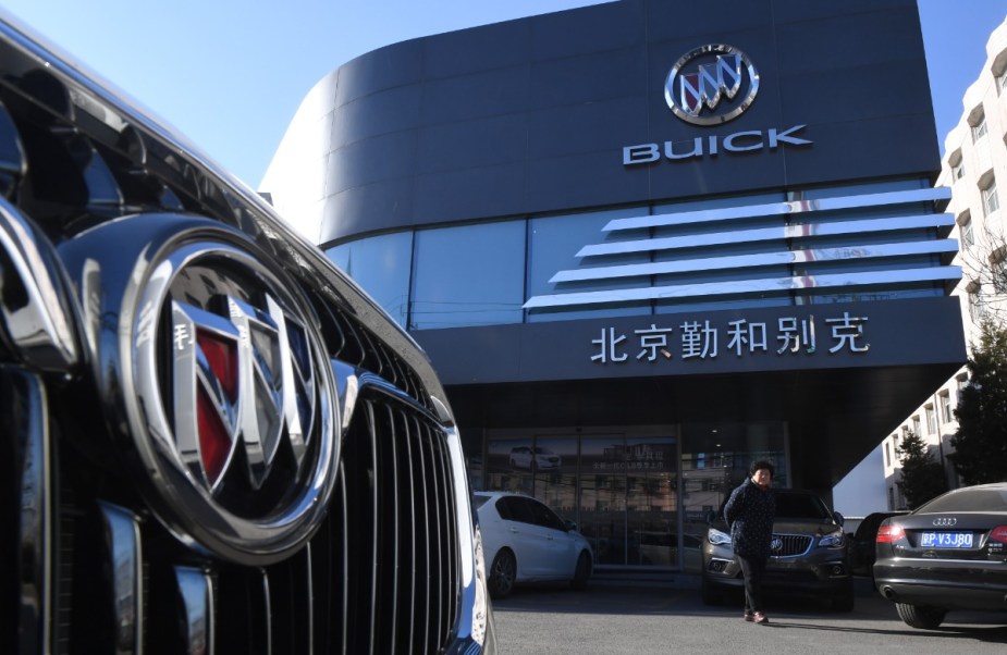 Buick car outside showroom in China, highlighting why Buick is dying in America, but loved in China