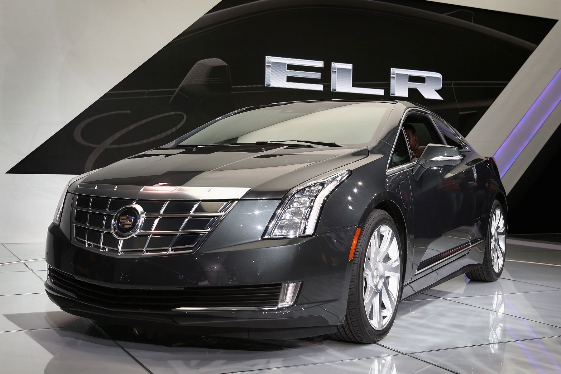 The Cadillac ELR luxury hybrid model at the 2013 North American International Auto Show in Detroit, Michigan