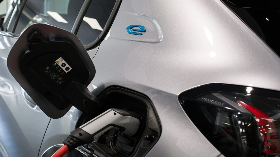 An EV charging increasing its driving range.