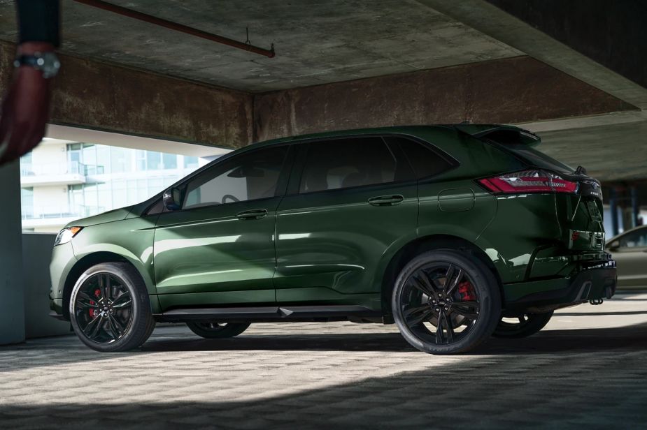 2022 Ford Edge midsize SUV parked inside. Are the base model trims worth buying?