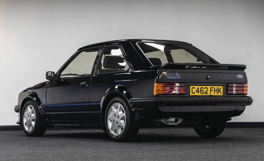 Rear end of the Princess Diana's 1985 Ford Escort RS Turbo
