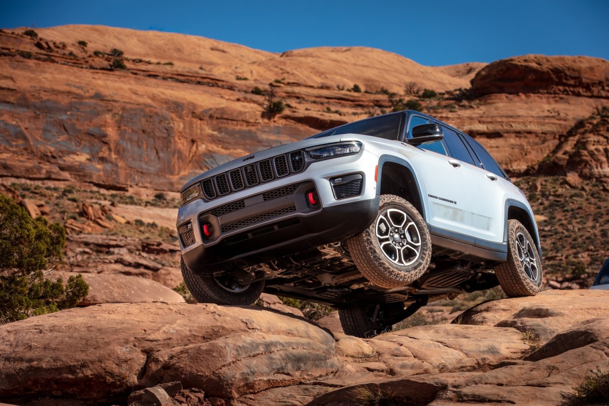 Factory lifted trucks and SUVs include this Jeep Grand Cherokee Trailhawk