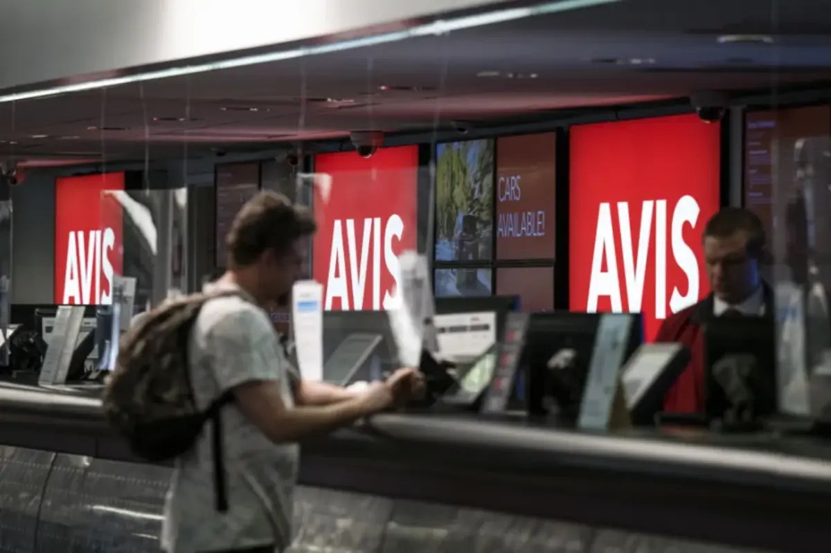 An Avis rental counter