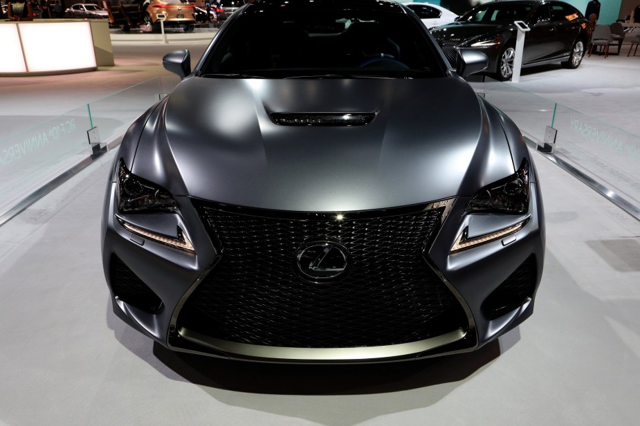 Luxury cars, like this Lexus RC F and the Tesla Model S, earned the muscle car title, according to iSeeCars.