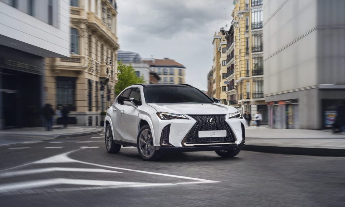 The Lexus UX in F SPORT trim is only available as a hybrid in 2023. 