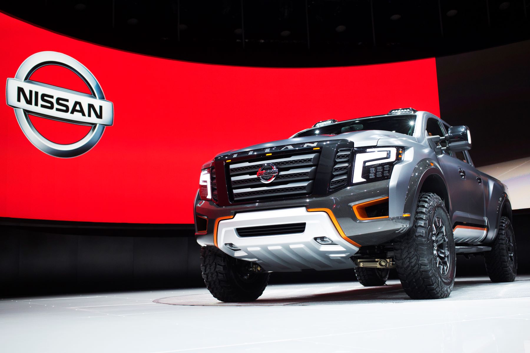 The Nissan Titan Warrior concept pickup truck debut at the Detroit Auto Show