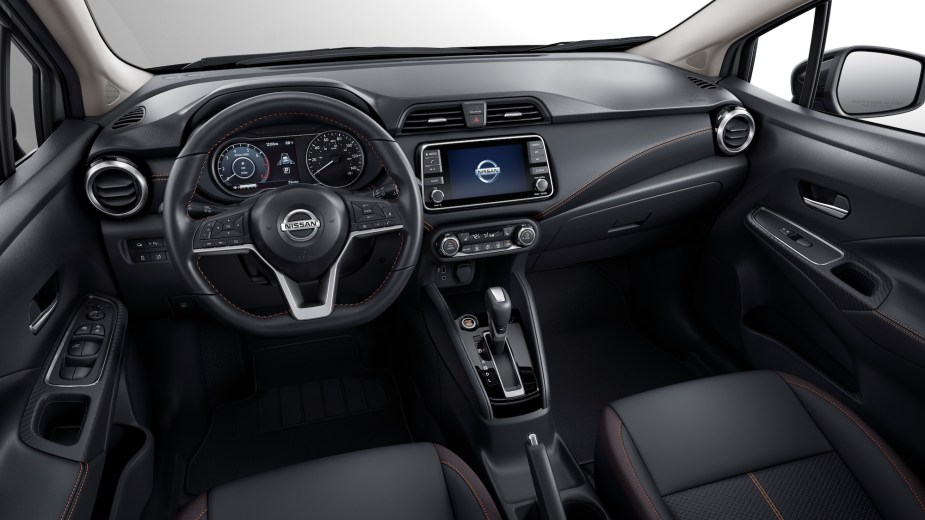 The interior of the 2022 Nissan Versa