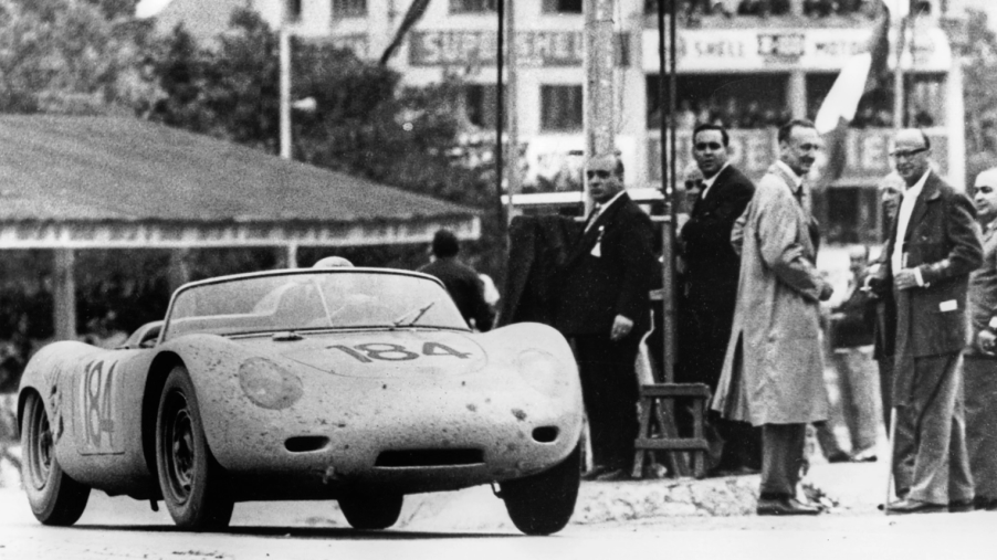 Porsche 550 Spider RS60 body racing in 1956
