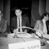 black and white photo of Ralph Nader in Paris, 1976