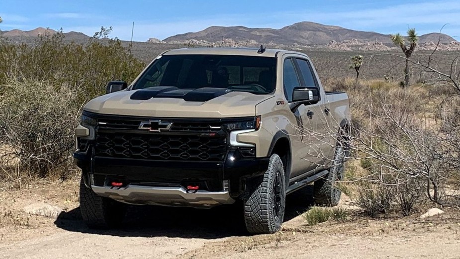 Sand-Colored Chevy Silverado ZR2 in the desert