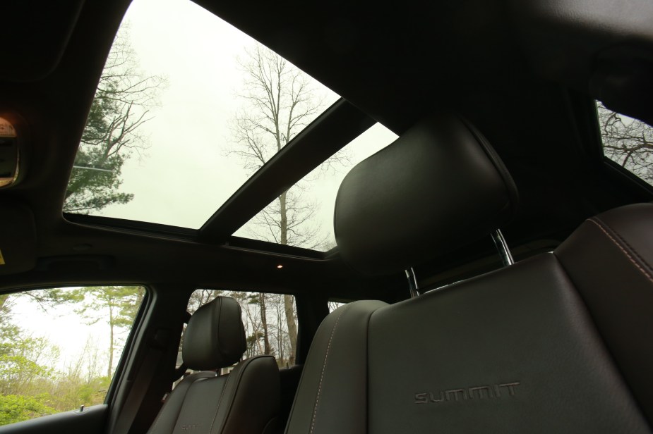 A sunroof in a car, which could be the sunroof that is best to have during a crash. 
