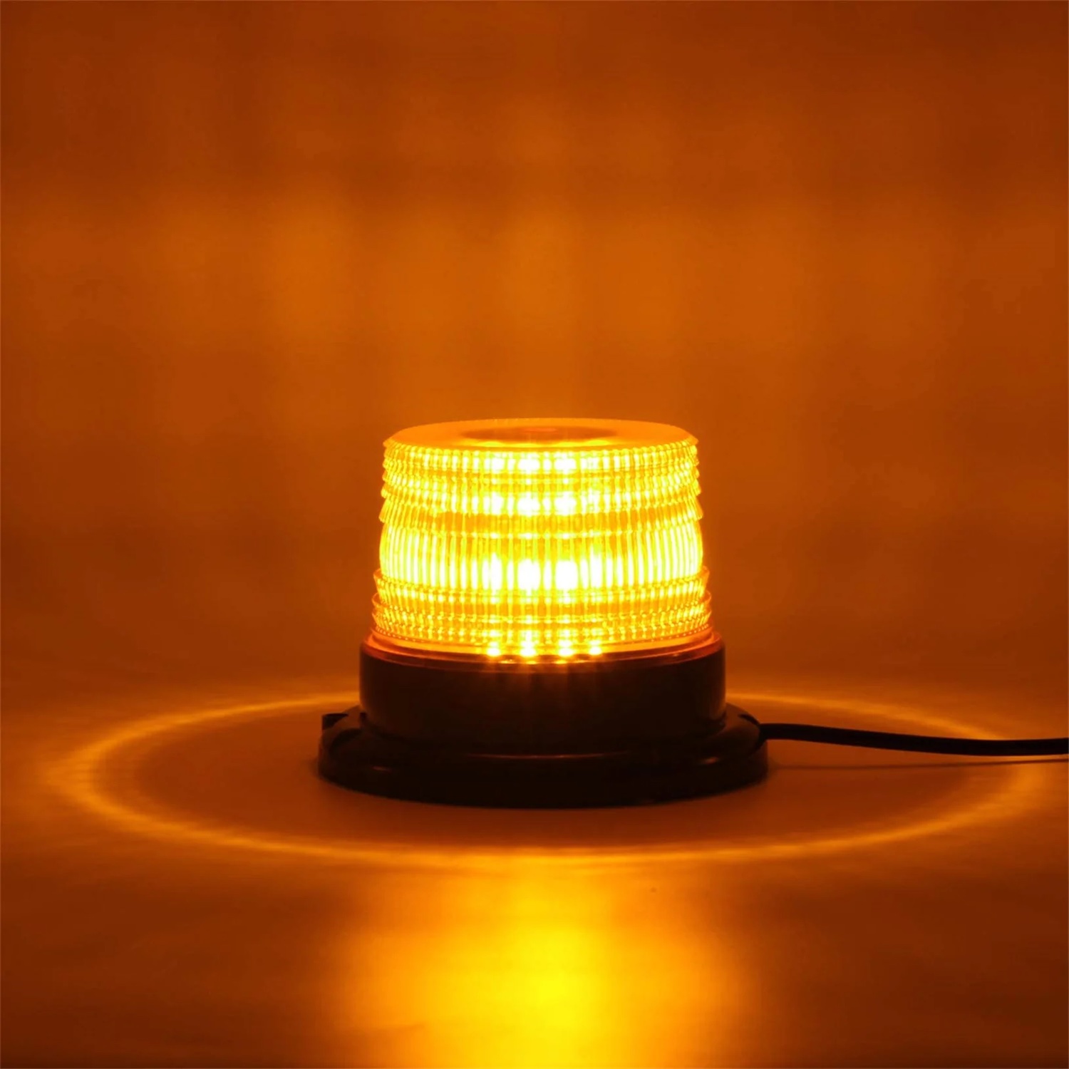 Product photo of a flashing yellow or amber emergency light.