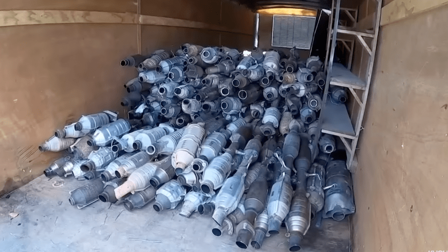 Massive pile of stolen catalytic Converters