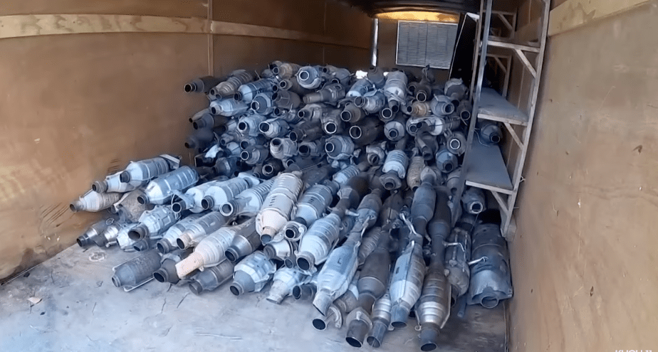 Massive pile of stolen catalytic Converters