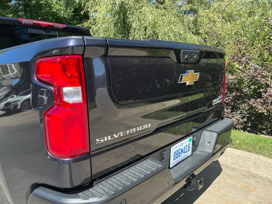 The Chevy Silverado has a double-action tailgate.