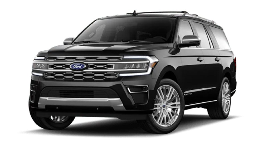 A navy blue 2022 Ford Expedition Max against a white background.