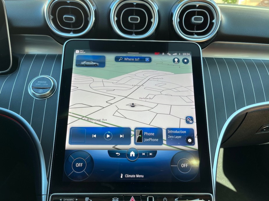 The 10-inch infotainment screen in the 2022 Mercedes-Benz C 300.