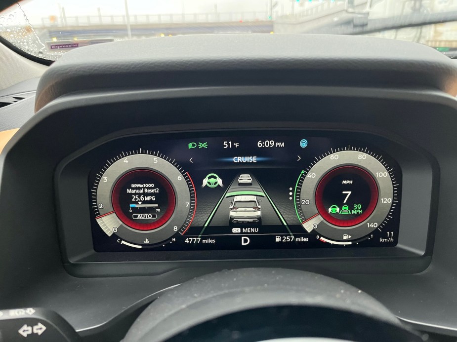 You can see the ProPilot assist system in the instrument panel.