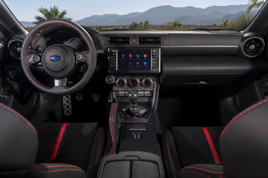 The Subaru BRZ offers a manual or automatic transmission.