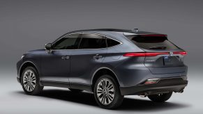 The new hybrid SUV 2022 Toyota Venza Limited is turned in a room