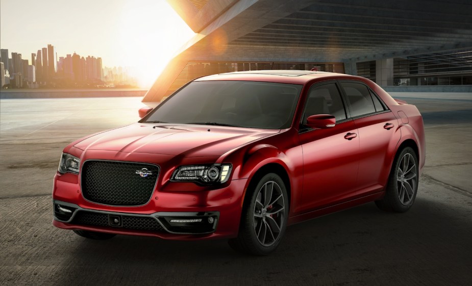 The 2023 Chrysler 300 in red. 