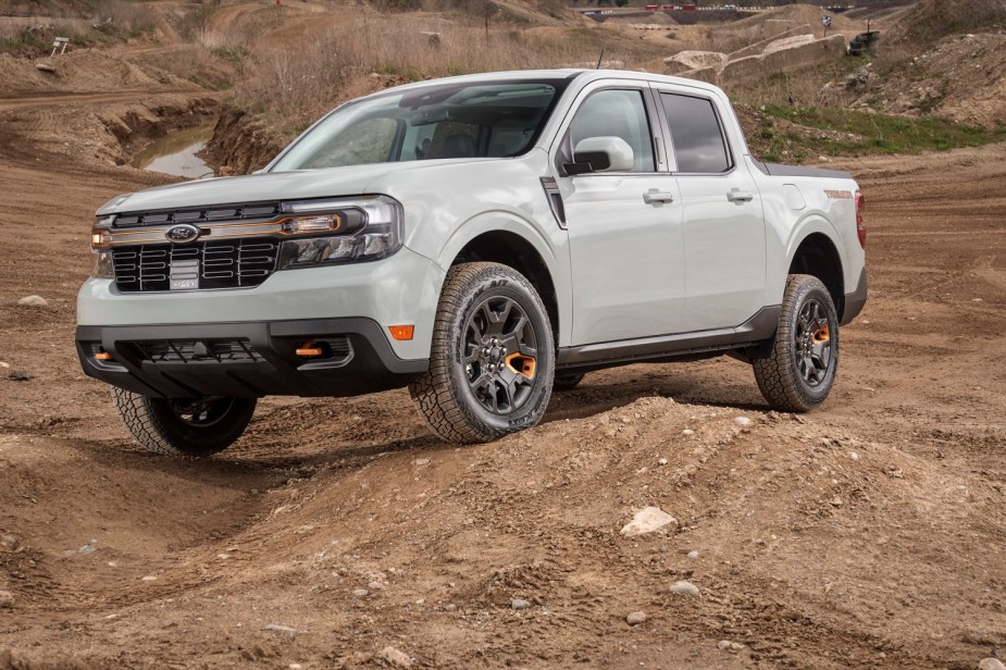 2023 Ford Maverick Tremor off-roading. 1 pickup is almost exclusively selling to first-time truck owners.