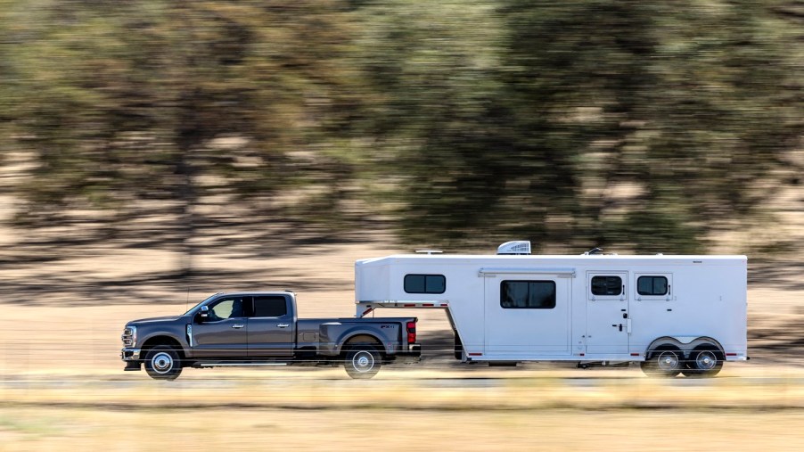 Ford Super Duty towing a trailer