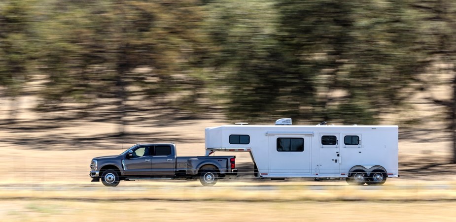 Ford Super Duty towing a trailer