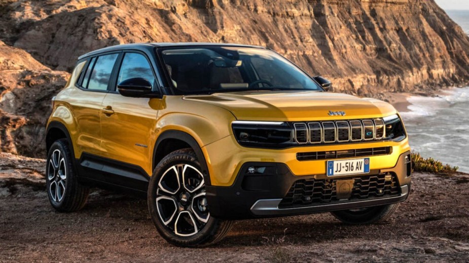 Yellow 2023 Jeep Avenger is the first of the electric Jeep SUVs to arrive