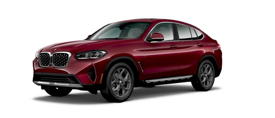 A red 2023 BMW X4 against a white background.